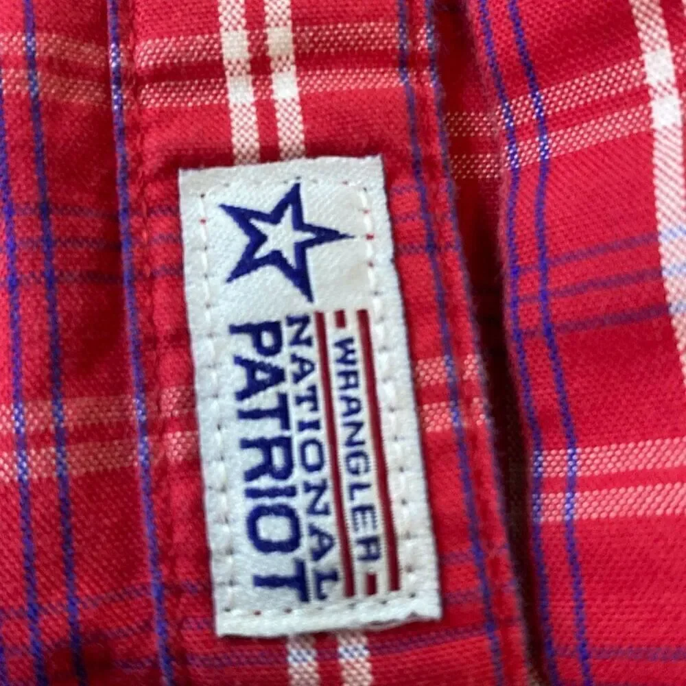Wrangler National Patriot Red/White/Blue stars button pearl snap shirt - Picture 5 of 10